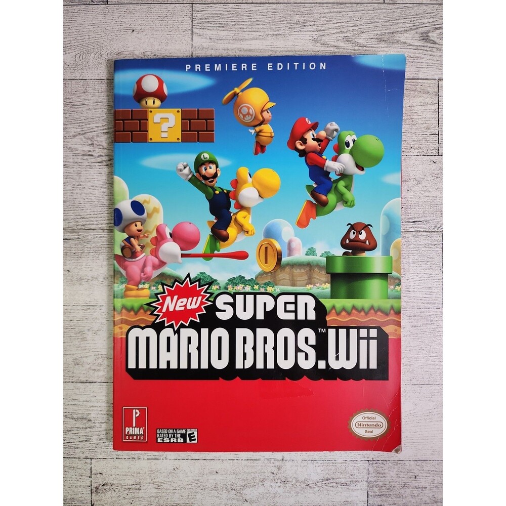 Nintendo Wii Super Mario Bros Game Guide Book By Prima 2009 WITH POSTER